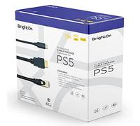 BrightOn Pacchetto ottimizzato compatibile con PS5 | 8K HDMI 2.1 HDR 8K@60Hz/4K@120Hz | cavo Ethernet CAT 7 Super High Speed | Cavo di ricarica rapida (USB A a USB C)