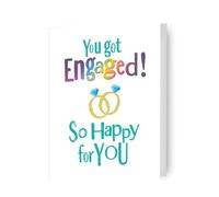 Brightside Biglietto di fidanzamento con scritta in lingua inglese You got engaged (lingua italiana non garantita)