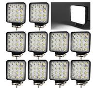 BRIGHTUM 48W 4.3" faro da lavoro a LED da proiettore abbagliante fendinebbia luce anteriore e posteriore per autoveicoli fuoristrada barche trattori camion veicoli industriali 12V 24V (10 pezzi)