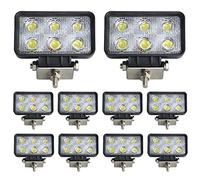 BRIGHTUM LED 18 W faro da lavoro weiss12 V 24 V Luce del lavoro di riflettore faro luce da lavoro Offroad SUV UTV ATV lampada da lavoro Trattore Escavatore