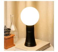 BrightWish Lampada da Tavolo Moderna con Lampadina G125 Sostituibile e Interruttore a Cavo, 7W 3000K E27, Base Alluminio - Non Dimmerabile (Nero)