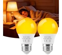 BrightWish Lampadina LED E27 Dimmerabile, 1800K Bianco Caldo Ambra, A15 5W Lampada E27 Edison, Luce blocco luce blu Lampada Notturna per Camera da Letto Dormire Nursery del Bambino, 2 Pezzi