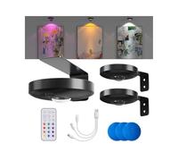 BrightWish Luce LED Sottopensile Cucina Con Telecomando, Luci a Batteria Ricaricabili Colorata RGB Spot a LED Senza Fili, Magnetica Luce Sottopensile Lampada per Armadio, Cucine, Vetrina, 3Pz