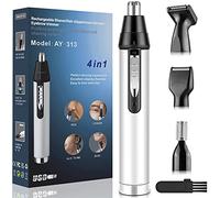 Brigin TagliaPeli Naso e Orecchie Professionale Indolore Ricaricabile Impermeabile IPX7,Tagliapeli per Naso facile da pulire Rasoio Professionale Trimmer(bianca)