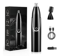 Brigin TagliaPeli Naso e Orecchie Professionale Indolore,Ricaricabile USB Tagliacapelli per Testa Impermeabile,Rasoio Elettrico de Vello Facial per uomini e donne（Nero）