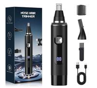 Brigin Tagliapeli Naso e Orecchie Professionale Indolore,Tagliapeli per Naso IPX7 impermeabile e facile da pulire,Ricaricabile USB Rasoio Professionale Trimmer