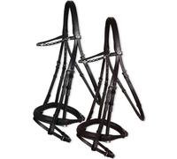 Briglia da cavallo per monta inglese in cuoio frontalino fine effetto scacchi Ho