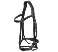 Briglia inglese in cuoio italiano completa di redini in gomma, frontalino decora