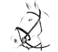 Briglia inglese in cuoio italiano completa di redini in gomma, frontalino ricama