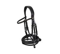 Briglia inglese in cuoio italiano con strass sul frontalino e nasalina brillanti