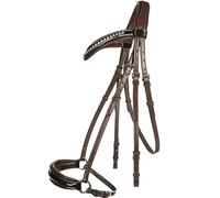 Briglia modello Carolin in cuoio bovino frontalino con strass e imbottitura morb