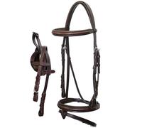 Briglia Winner in cuoio italiano con frontalino e cavezzina bombè foderati in pe