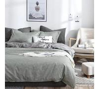 BRIGOW Simple Four Seasons - Set copripiumino con 2 federe, per letto matrimoniale, 3 pezzi, colore: verde chiaro