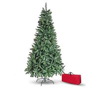 Brigros - Albero Di Natale Artificiale Effetto Realistico In Pvc Ignifugo, Albero Di Natale Folto Con Aghi Di Pino Spessi E Rami A Gancio, Con Borsa E Base In Metallo (Verde, 240 cm)
