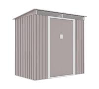 Brigros - Casetta Da Giardino Per Attrezzi In Lamiera Zincata Con Porte Scorrevoli, Capanno Da Giardino Disponibile In 2 Dimensioni Ideale Come Ricovero Attrezzi (Grigio, 201x121x186 cm)