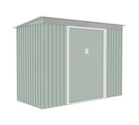 Brigros - Casetta Da Giardino Per Attrezzi In Lamiera Zincata Con Porte Scorrevoli, Capanno Da Giardino Disponibile In 2 Dimensioni Ideale Come Ricovero Attrezzi (Salvia, 261x121x186 cm)