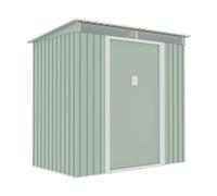 Brigros - Casetta Da Giardino Per Attrezzi In Lamiera Zincata Con Porte Scorrevoli, Capanno Da Giardino Disponibile In 2 Dimensioni Ideale Come Ricovero Attrezzi (Salvia, 201x121x186 cm)