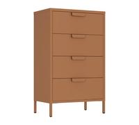 Brigros - Cassettiera Metallo 4 Cassetti Alta E Stretta Design Industriale 60x38x101 Cm, Como Camera Da Letto Moderno E Colorato Per Camera, Ingresso E Soggiorno Linea Pop (Mattone)