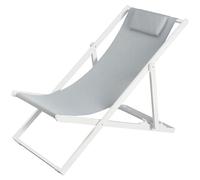 Brigros Estosa- Gilda sdraio disponibile in diversi colori, struttura in alluminio e textilene, robusta, pratica ed elegante, adatta a giardini, piscine, terrazze, locali da bar ed altro (Bianco)