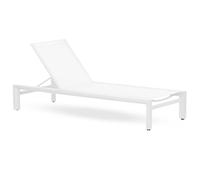 Brigros Estosa - Lettino prendisole da giardino con ruote in alluminio e textilene lettini piscina da esterno offerte (Bianco)