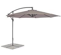 Brigros Estosa - Ombrellone ILLINOIS ecru diametro telo 300 cm e altezza 260 cm, apertura facilitata con manovella, base NON inclusa, verniciato a polvere e trattato per uso esterno, soluzione ideale