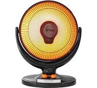 BRIGROS La voglia di fare, White - stufa al carbonio con palo allungabile elevata efficienza energetica e alto calore struttura a parabola con filamento di carbonio e base solida (Da pavimento)