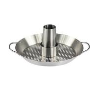 Brigros MasterCook - Supporto per Cottura del Pollo in Acciaio, Cuoci Pollo Verticale per Barbecue, Accessori BBQ per Griglia E Forno, Supporto Pollo BBQ Ideale per Pollo allo Spiedo Professionale