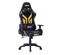 Brigros Nitro - Sedia Gaming In Tessuto Scamosciato E Similpelle Reclinabile 155° Con Cuscino Lombare E Cervicale, Sedia Da Gaming Ergonomica Con Braccioli 3D Regolabili Modello Flyco (Giallo/Nera)