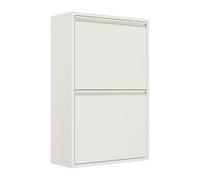 Brigros - Pattumiera Differenziata Patty 4 Bidoni 60x25x95 cm Con 4 Secchi Estraibili, Mobile Raccolta Differenziata In Acciaio Bianco Latte, Prodotto Assemblato Per Cucina