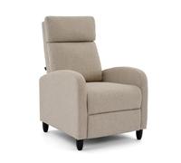 Brigros - Poltrona Relax Reclinabile Marta Push Back, Poltrona Reclinabile Imbottita 67x86x104 Cm, Poltrona Camera Da Letto E Soggiorno Con Schienale Reclinabile (Tessuto, Sabbia)