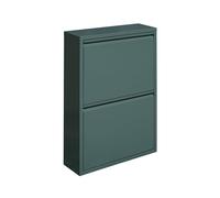 Brigros - Scarpiera Salvaspazio Slim In Metallo Con Ante A Ribalta Modello Emy, Scarpiera 15 Cm Profondità Disponibile In Vari Colori E Dimensioni Per Arredo Casa (Verdone, 2 Ante)