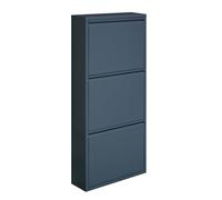 Brigros - Scarpiera Salvaspazio Slim In Metallo Con Ante A Ribalta Modello Emy, Scarpiera 15 Cm Profondità Disponibile In Vari Colori E Dimensioni Per Arredo Casa (Ceruleo, 3 Ante)