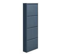 Brigros - Scarpiera Salvaspazio Slim In Metallo Con Ante A Ribalta Modello Emy, Scarpiera 15 Cm Profondità Disponibile In Vari Colori E Dimensioni Per Arredo Casa (Ceruleo, 4 Ante)