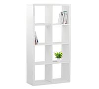 Brigros Wehome - Libreria A 8 Vani, Mobiletto Multiuso, Mobile Ingresso In Legno Melaminico,mobiletto Armadietto Mobile Soggiorno, Salvaspazio, Arredamento Casa, Studio, Ufficio (Bianco)