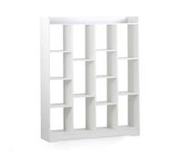 Brigros Wehome - Libreria A Muro Con 15 Ripiani, Ingresso In Legno Melaminico, Divisorio, Soggiorno, Arredamento Casa, Studio, Ufficio, 120 X 150 Cm (Rovere Sbiancato)