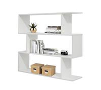 Brigros WeHome - libreria da parete 3 ripiani libreria salvaspazio design moderno 110 x 97 x 25 cm struttura in legno melaminico spessore 15 mm pannello posteriore assente (Bianco)