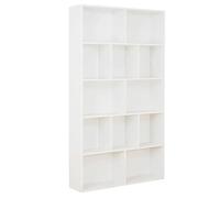 Brigros WeHome - Libreria in legno 4 ripiani rovere scuro 180x100x24 cm (Biaco Opaco)