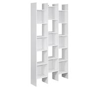 Brigros WeHome - Libreria Scaffale 15 Ripiani, Libreria Da Parete, Mobile Soggiorno, Scaffale Legno, Struttura Con Pannelli Truciolari, Arredamento Casa, Libreria Verticale, 96x25x192 cm (Bianco)