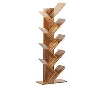 Brigros Wehome - Libreria Scaffale Ad Albero In Legno Adatta Per Soggiorno, Ingresso E Camera, Mobile Libreria Verticale Con Design Moderno Ed Elegante, Dimensioni 50x25x141 cm (Legno Naturale)