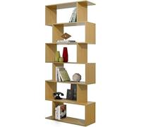 Brigros WeHome - libreria verticale da parete 6 ripiani libreria salvaspazio design moderno 80 x 192 x 25 cm struttura in legno melaminico spessore 15 mm pannello posteriore assente (Rovere)