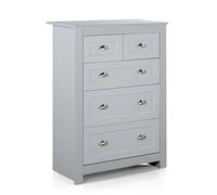 Brigros WeHome - Mobile Cassettiera Camera Da Letto Moderna, Como Cassettiera 4 Cassetti Legno, Cassettiera Salvaspazio 100x40x70 Cm, Cassettiera Camera Letto E Soggiorno Maniglie Cromate (Grigio)