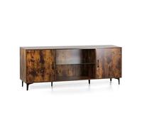 Brigros WeHome - Mobile Tv 2 Ante E 2 Ripiani, 180x40x70 Cm, Mobile TV Soggiorno In Legno Stile Industrial Con Piedi In Acciaio, Mobile Porta TV Spazioso E Robusto, Mobile Soggiorno Moderno