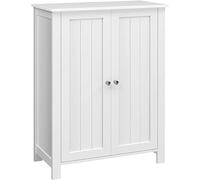 WeHome - Mobiletto Bagno Salvaspazio Con Due Ante, Mobiletto Multiuso, Mobile Cucina, Mobili Bagno, Con 2 Ripiani Regolabili, 30x60x80 Cm, Mobile Bagno Salvaspazio Bianco (Bianco)