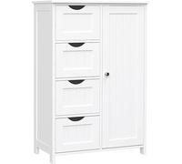 Brigros Wehome - Mobiletto Bagno Salvaspazio, Con Un Anta E 3 Cassetti, Mobile Ingresso, Mobiletto Cucina, Mobile Lavanderia, Mobiletto Salvaspazio, Mobile Bagno Salvaspazio (Bianco)