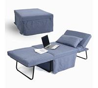 Brigros WeHome - Pouf Letto In Tessuto Bibi, Pouf Letto Singolo Facile Da Aprire E Chiudere, Poltrona Relax Dotata Di Cuscino, Letto Singolo Adatto Per Cameretta O Salotto (Jeans)