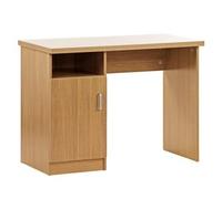 Brigros WeHome - Scrivania Cameretta con 4 Cassetti e 1 Anta Laterale a Due Ripiani, Pc, Ufficio, Arredamento Casa, Studio, Porta Pc, Legno Melaminico (Rovere, Large)