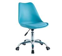 Brigros WeHome - sedia ufficio moderna disponibile in diversi colori per camerette di ragazzi sale studio sale d'attesa sedia da ufficio con seduta in ecopelle (Celeste)