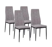 Brigros WeHome - Sedie di Tessuto Milano, Set da 4 Sedie Design per Sala da Pranzo, Sedie da Cucina, Ufficio, Sala d'Attesa, Camera da Letto, Cucina completa, Arredamento casa (Grigio Scuro)
