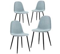 Brigros WeHome - Set da 4 sedie in tessuto Bella, gambe in metallo e seduta in tessuto, adatte per casa, sala da cucina, salotto, sale da attesa, uffici, bar (Cedro, Metallo - Tessuto)