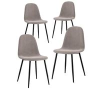 Brigros WeHome - Set da 4 sedie in tessuto Bella, gambe in metallo e seduta in tessuto, adatte per casa, sala da cucina, salotto, sale da attesa, uffici, bar (Marrone, Metallo - Tessuto)
